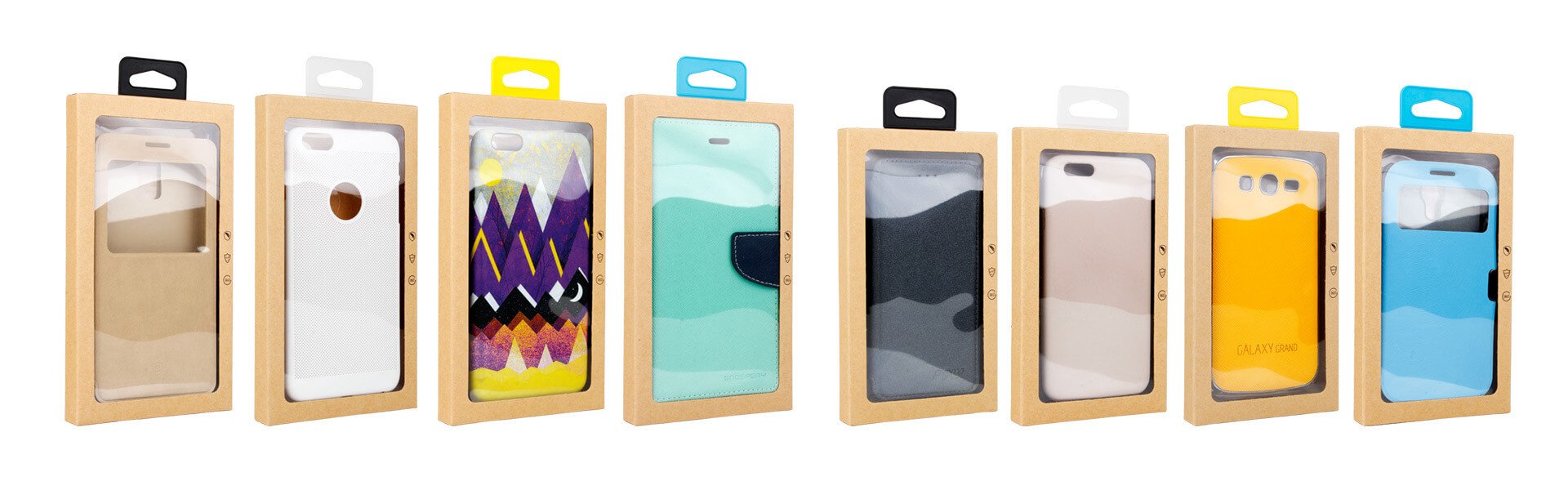 Sticker plus brown kraft paper mobile phone case with window packing box 2 - Egyedi átlátszó csomagolás gyártója Sticker plus brown kraft paper mobile phone case with window packing box