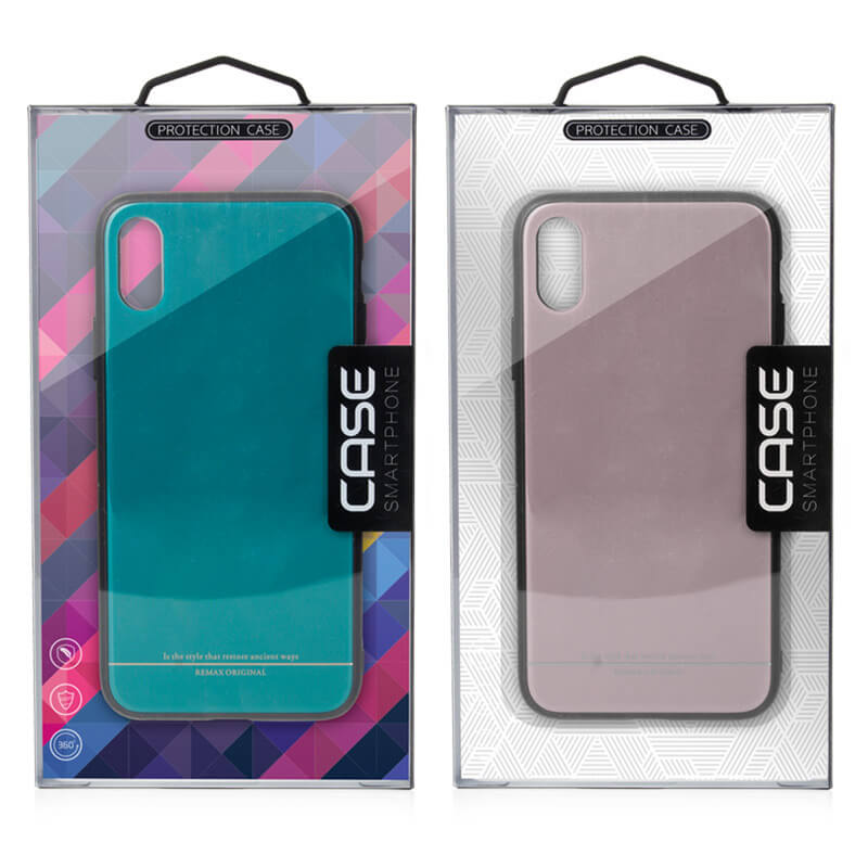 Transparent plastic mobile phone case with inner support and hook