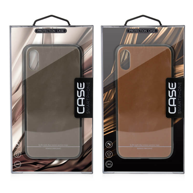 Transparent plastic mobile phone case with inner support and hook