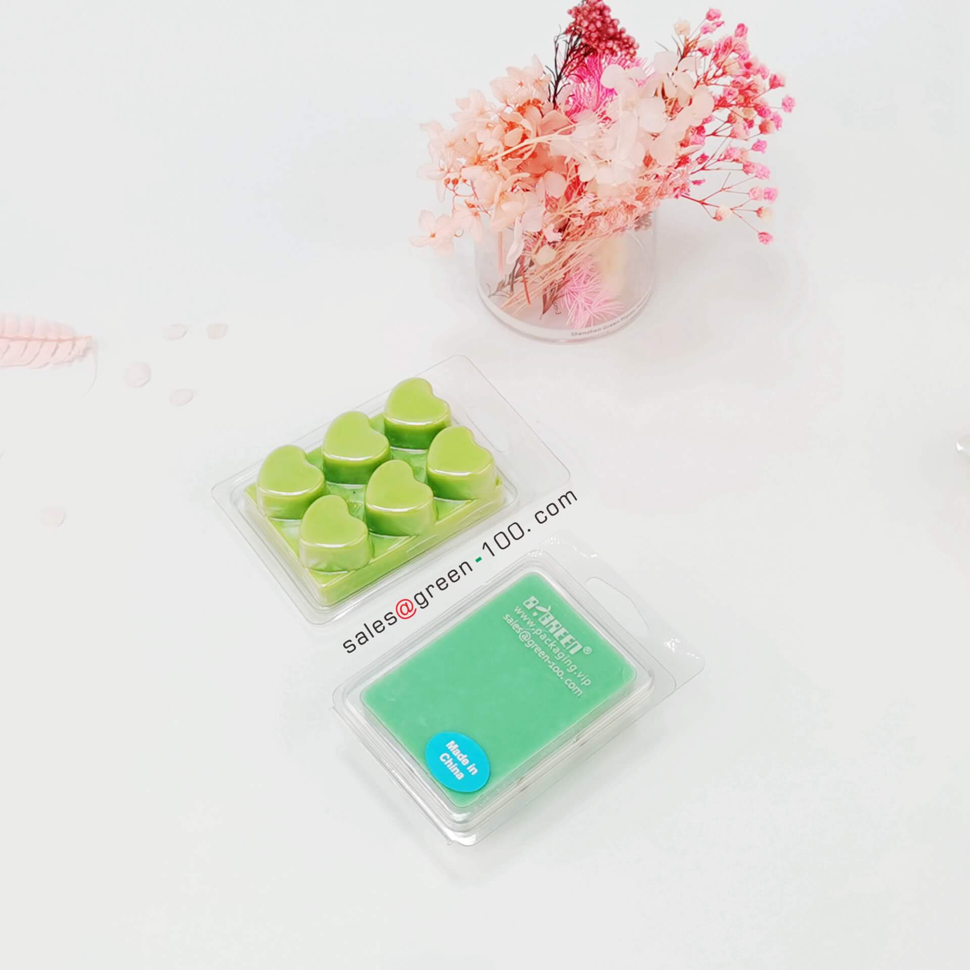 10 Clamshell Mould Wax Melts Made from recycled Plastic. 