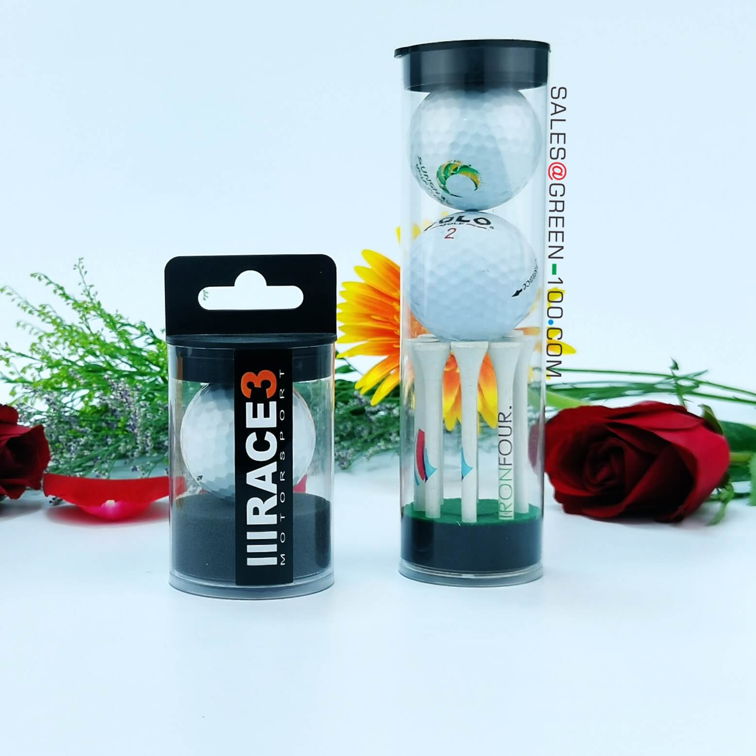 Golf PETG transparent plastic tube packaging with lid