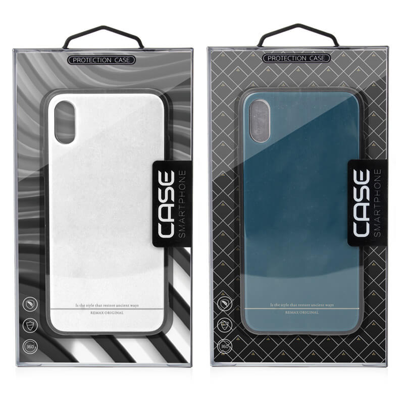 Transparent plastic mobile phone case with inner support and hook